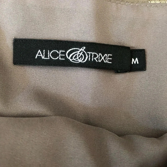 Women's Alice & Trixie Silk Skirt w/ Metallic Gold Accents - Sz. M - Picture 3 of 4